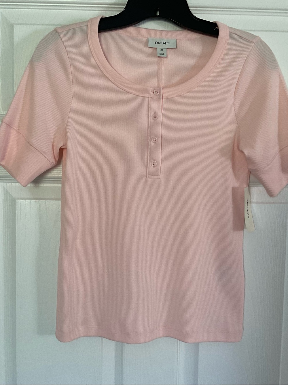 ™ Women’s Pink Short Sleeve Henley Top